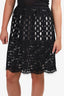 Lanvin Black Lace Cut-out Midi Skirt Size 44