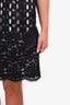 Lanvin Black Lace Cut-out Midi Skirt Size 44