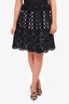 Lanvin Black Lace Cut-out Midi Skirt Size 44