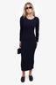 Donna Karan Navy Long Sleeve Maxi Dress Size S