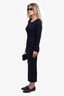 Donna Karan Navy Long Sleeve Maxi Dress Size S