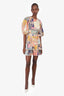 Zimmermann Multicolour Paisley Patchwork 'Anneke' Ruffle Hem Mini Dress With Belt Size 2