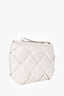 Bottega Veneta White Leather Maxi Intrecciato Padded Clutch