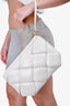 Bottega Veneta White Leather Maxi Intrecciato Padded Clutch