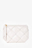 Bottega Veneta White Leather Maxi Intrecciato Padded Clutch