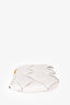 Bottega Veneta White Leather Maxi Intrecciato Padded Clutch