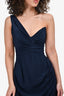 Zimmermann Navy Blue One-Shoulder Pleated Dress Size 1