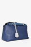 Fendi Navy Leather Medium By The Way Top Handle With Strap