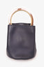 Marni Black Leather 'Pannier' Top Handle Bag With Strap + Pouch