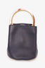 Marni Black Leather 'Pannier' Top Handle Bag With Strap + Pouch