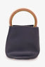 Marni Black Leather 'Pannier' Top Handle Bag With Strap + Pouch