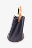 Marni Black Leather 'Pannier' Top Handle Bag With Strap + Pouch