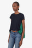 Sacai Black/Green Bandana Printed Flowy Short Sleeve T-Shirt Size 3