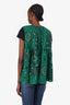 Sacai Black/Green Bandana Printed Flowy Short Sleeve T-Shirt Size 3