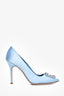 Manolo Blahnik Sky Blue Satin Hangisica Heels Size 40