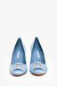 Manolo Blahnik Sky Blue Satin Hangisica Heels Size 40