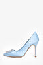 Manolo Blahnik Sky Blue Satin Hangisica Heels Size 40