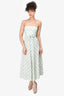 Zimmermann Green/White Belted Polka Dot Midi Dress Size 0 (As Is)