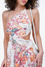 Zimmermann Cream/Orange Cut Out Strappy Floral Printed Midi Dress Size 0