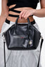 Burberry Black Leather Graphic Bowler Bag With Strap
