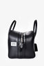 Burberry Black Leather Graphic Bowler Bag With Strap