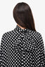 Saint Laurent 2023 Black & White Polka Dot Bow Detailed Top Size 42