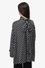 Saint Laurent 2023 Black & White Polka Dot Bow Detailed Top Size 42