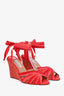 Aquazzura Red Strappy Espadrille Wedges Size 37