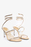 Rene Caovilla Beige Crystal Cleo Heels Size 37.5