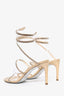 Rene Caovilla Beige Crystal Cleo Heels Size 37.5