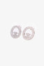 Pre-Loved Chanel™ Silver-Tone CC Round Crystal Earrings