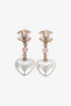 Pre-Loved Chanel™ White/Gold Tone Pearl Heart Shaped Drop Earrings