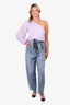 Ulla Johnson Blue High-Rise Otto Tie Jeans Size 12