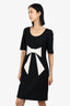 Love Moschino Black/White Bow Print Dress Size 44