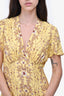 Sandro Yellow Printed V-neck Maxi Dress Size 38