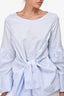 3.1 Phillip Lim Blue Cotton Tie-Front Blouse Size 2