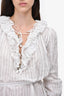 Zimmermann White & Blue Pinstripe Cotton Dress Size 0