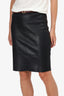 Prada Black Leather High Waisted Pencil Skirt Size 40