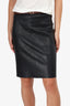 Prada Black Leather High Waisted Pencil Skirt Size 40