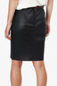 Prada Black Leather High Waisted Pencil Skirt Size 40