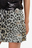Dolce & Gabbana Leopard Print Metallic Midi Skirt Size 42