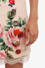 Dolce & Gabbana Pink Floral Print Lace Trim Mini Skirt Size 40