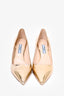 Prada Gold Metallic Leather Pointed Heels Size 37