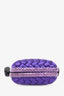 Bottega Veneta Purple Silk Python Trimmed Knot Clutch