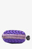 Bottega Veneta Purple Silk Python Trimmed Knot Clutch