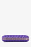 Bottega Veneta Purple Silk Python Trimmed Knot Clutch