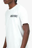 Moschino Couture White Cotton Belt Logo T Shirt Size 40 Mens