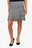 A.L.C. White/Black Printed Silk Mini Wrap Skirt Size 2