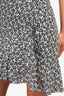 A.L.C. White/Black Printed Silk Mini Wrap Skirt Size 2