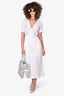 A.L.C White Short Sleeve Wrap Midi Dress Size 6